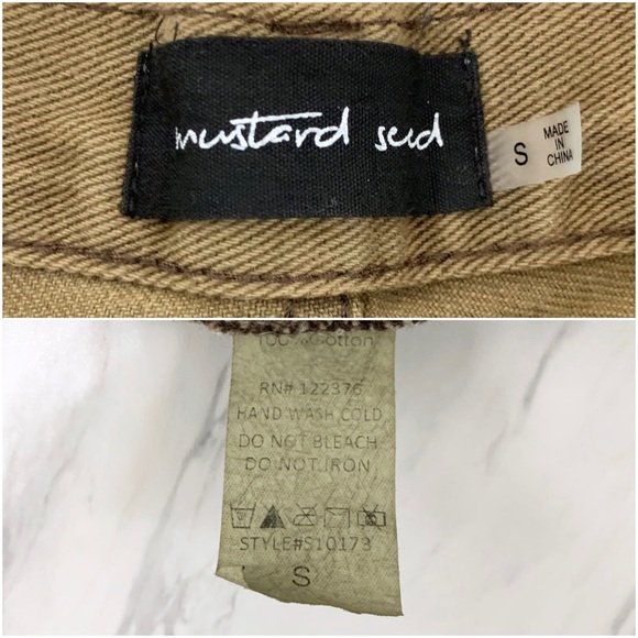 Mustard Seed- Light Brown Button Cut Off Shorts SJ - Picture 7 of 7